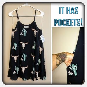 🌵 NWT A-line Slip Dress Sundress With Pockets!
